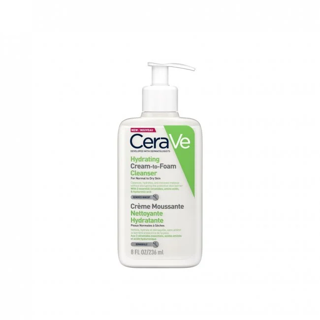 Cerave Hydrating Cream-to-Foam Cleanser, Normal to Dry Skin, 236ml