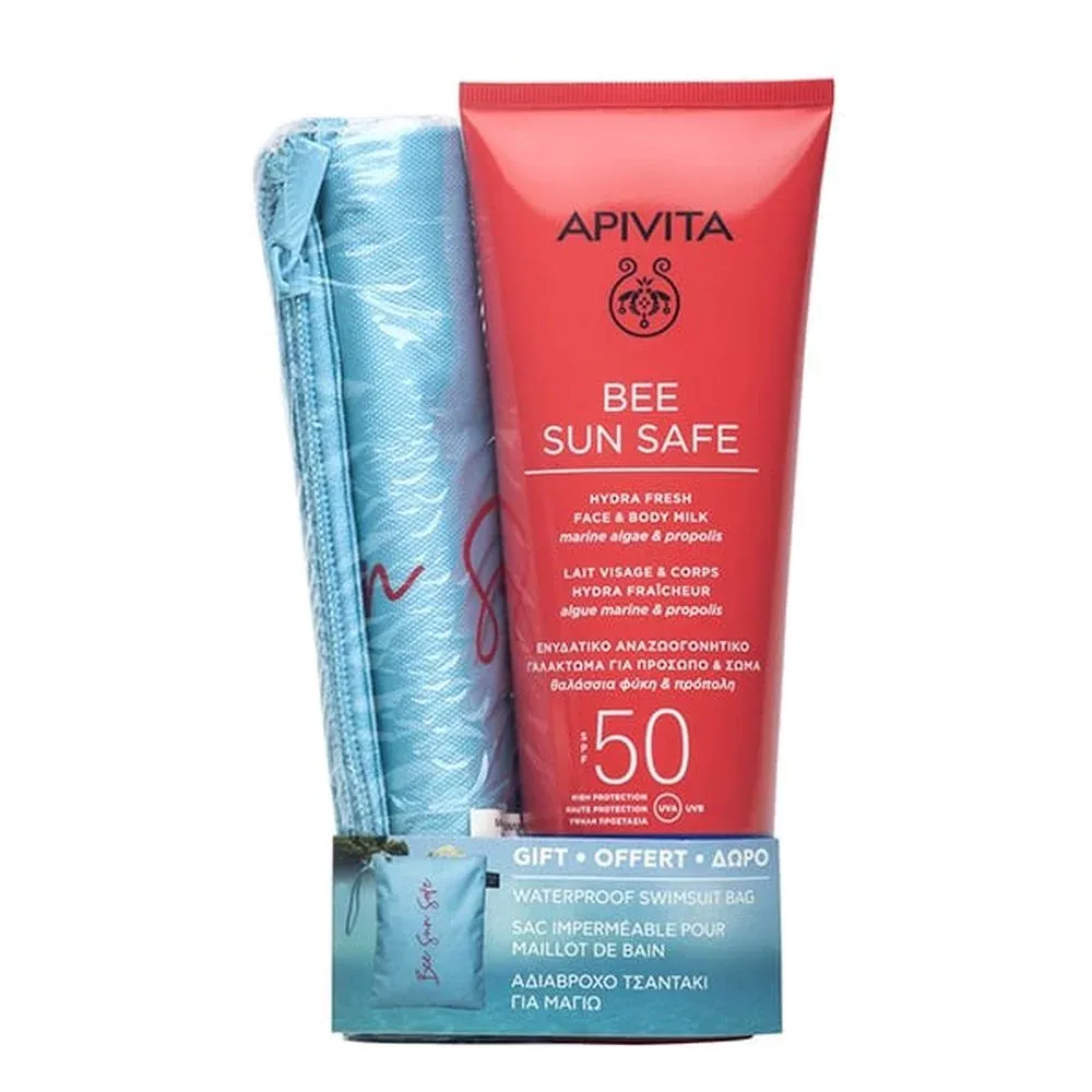 Apivita Sun Safe Hydra Fresh Face & Body Milk SPF50 200ML + Gift Bag