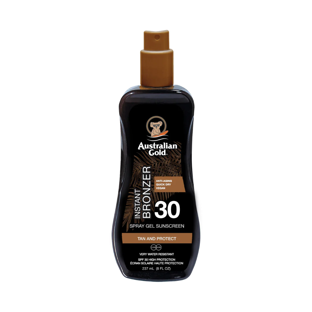 Australian Gold Instant Bronzer Spray Gel Sunscreen Spf 6 | 10 | 15 | 30 | 50 237ml