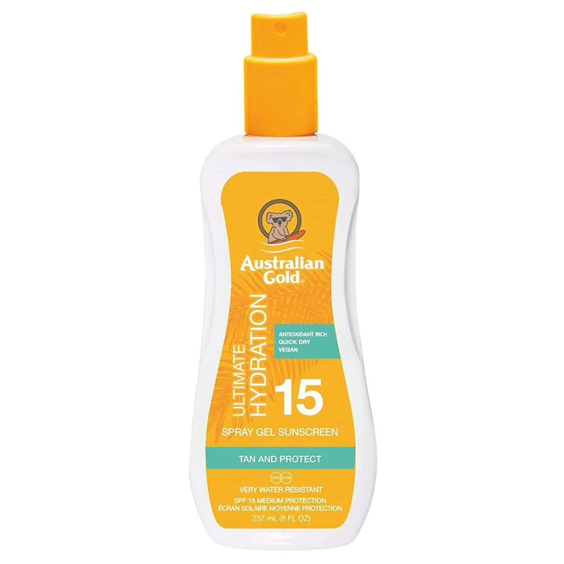Australian Gold Ultimate Hydration Spray Gel Sunscreen Spf15 or Spf30 237ml